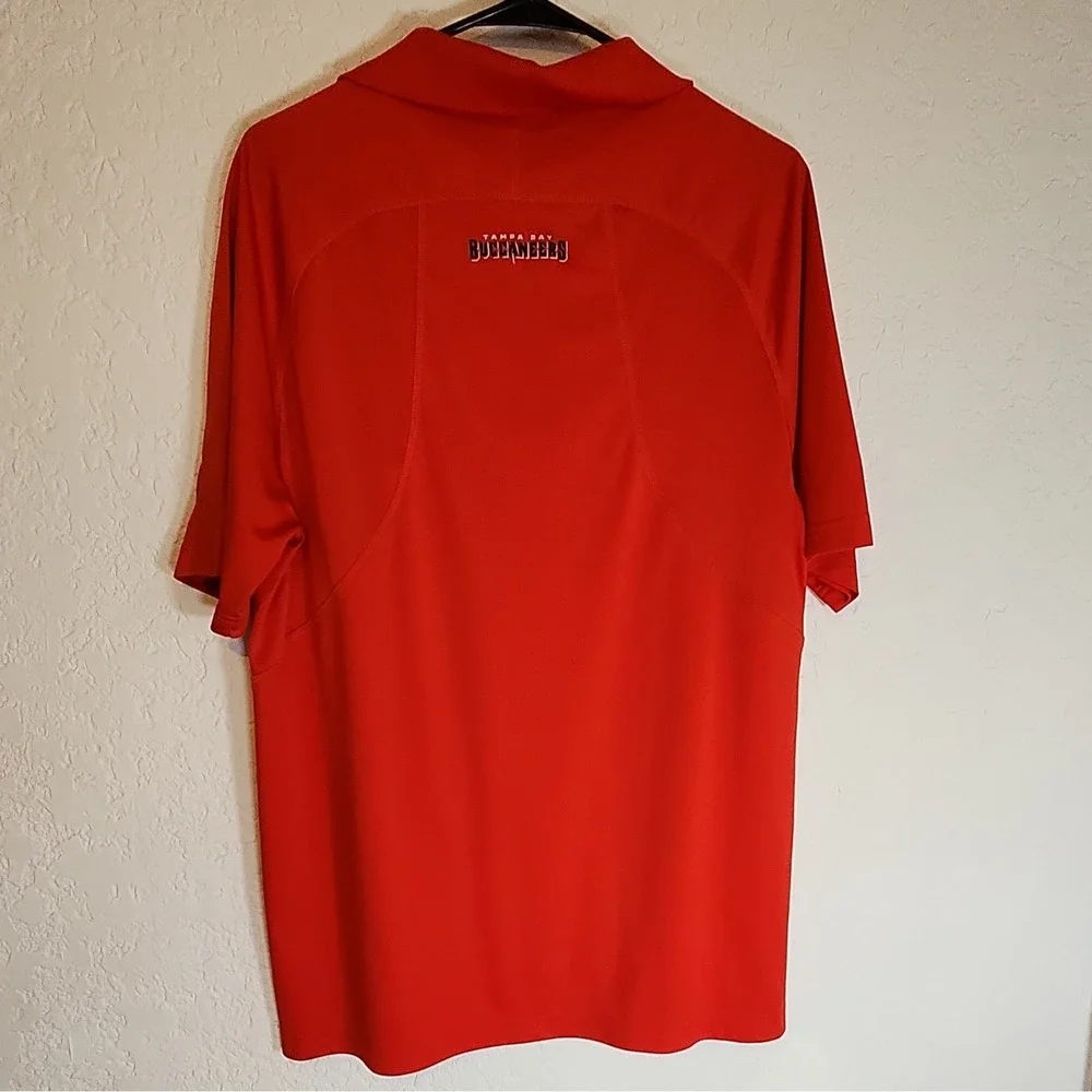 Majestic CoolBase Tampa Bay Buccaneers NFL Polo Shirt Red/Black Size L